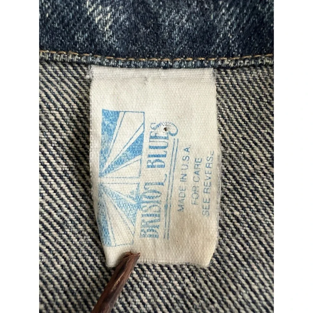 Vintage Men's Bristol Blues Acid Wash Denim Jacket Made in USA Large 44